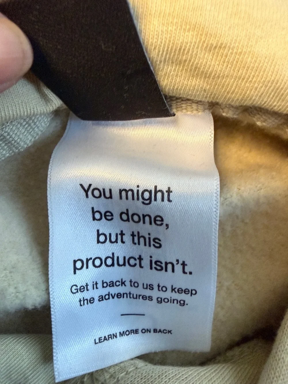 The North Face Men's Crewneck Hoodie in Cream with Yellow Logo